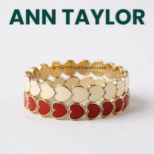 Ann Taylor Heart Cuff Bracelet Set